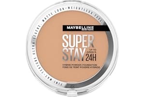 Maybelline New York Superstay Híbrido 24H Base de Maquillaje en Polvo, Súper Cobertura, Súper Ligera, Hasta 24H, Tono 48