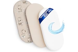 TOTSY BABY Lenzuola con angoli per passeggino Set di 3: 35x75 cm - 2 lenzuola + 1 coprimaterasso impermeabile - Accessori per lettino per culla co-sleeping carrozzina 35 x 75
