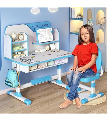 Kids Study Table And Chair Set Kids Functional Desk And Chair Set