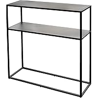 osoltus Cube Konsolentisch Beistelltisch Metall schwarz mit Ablage 80x30x80cm