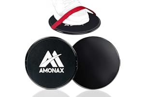Amonax Suwaki rdzeniowe, dwustronne tarcze ślizgowe z paskami. Ab Gliders do ćwiczeń rdzeniowych fitness na siłowni i w domu, dwustronne suwaki siłowe pary ślizgowe do dywanu, drewna, podłogi