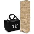 Yard Games TIMBERS-003 Large Junior Tumbling Timbers with Carrying Case | Starts at 21-Inches Tall and Builds to Over 3.5-Feet | Made with Premium Pine Wood