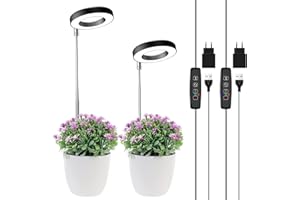 ‎WIAXULAY Wiaxulay LED Plant Lamp, 48 LED Full Spectrum Plant Light for Indoor Plants, 6.5-26 Inch Height-Adjustable LED Plant Growth Lamp with Timer 3/9/12 Hours, 3 Light Modes and 10 Brightness