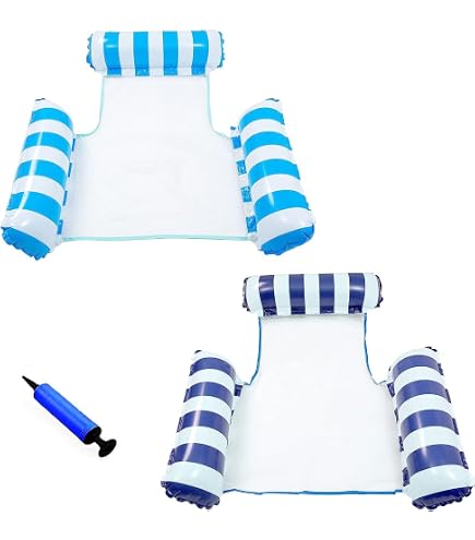 Lot de 2 bouées 127x70cm, hamac 4-en-1 filet + pompe manuelle, plage/ vacances. Corvina - Jeux - Jouets Lot de 2 bouées 127x70cm, hamac 4-en-1 filet + pompe manuelle, plage/ vacances. Corvina - Jeux - Jouets
