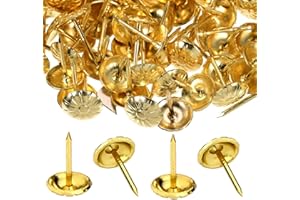BETTERJONNY 500 Pièces Clous de Tapissier, Basicon Robuste 17X11 MM Bronze Clous Tapissier Décoratifs Clou Rétro DIY Clous d'Ameublement pour Meubles Canapés Fauteuils Lits Chaises Vintage Decoratif, Or