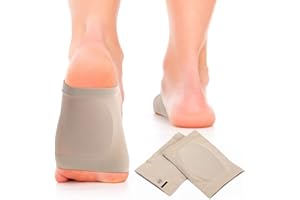 BBTO Supporto Metatarsale Manicotti di Supporto di Arco Supporto Imbottito per Fascite Plantare Calzini con Arco in Tessuto con Cuscinetti in Gel Calze per Arco Plantare da Donna (Beige)