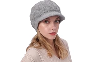 COZYAN Casquette Femme Hiver Béret Chapeau d'hiver Bonnet Tricoté Chaud en Laine Casquettes Visières Bonnets Femme Hiver Chapeaux Tricotés Cap Chaud Beanie Caps Baggy Crochet Ski