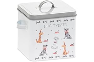 The Leonardo Collection Faithful Friends Dog Treats Box For Storage | Durable Food Container For Pet Food | Ideal Dog Food Storage Containers & Food Bin For Daily Use | Airtight Bin For Dry Pet Food