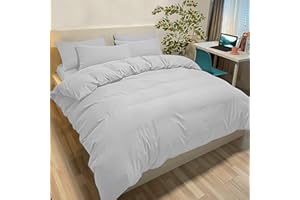Poligino Funda Nórdica 260x240cm para Cama 180 | 100% Microfibra Hipoalergénica Suave y Transpirable | Certificado Oeko-Tex | con 2 Fundas de Almohada 50x80cm - Gris Claro