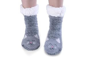 Jeasona Slipper Socks with Grippers for Women Size 2.5-9 Non-slip Gifts for Wife Daughter Granddaughter Girlfriend on Christmas