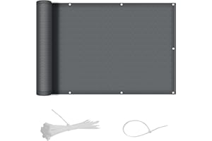 SUNNY GUARD Balcon Privacidad 90x600cm HDPE Pantalla para Balcón Jardín Protección de Privacidad,Protección Solar y transpirabilidad,Adecuado para Balcones Jardines terrazas,Antracita
