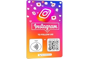ONE TAP ONLY 1 Einheit Social Review Tap Card | QR-Code überprüfen | Kontaktlose Bewertungskarte | NFC Tap Card | unbegrenzte Nutzung (1 Instagram-Karte)