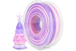 SUNLU PLA Rainbow Filament, Multicolor 3D Printer Filament, Color Change Each 8 Meters, Suitable for Christmas Decoration, 1kg 330 Meters 3D Printing Filaments, PLA Rainbow(More Like Pink)