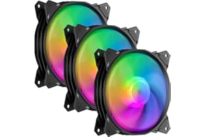 upHere 4Pin PWM 120mm Rainbow LED Ventilateurs de Boitier PC Silencieux,Pack Triple (PF120CF4-3)