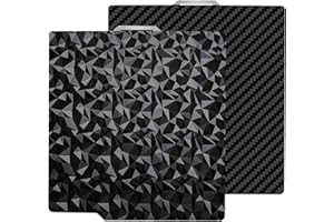 HIKUDIY 257x257mm PET PEO Plaque de construction pour Bambu Lab X1C/X1/X1E/P1P/P1S/A1, feuille en acier à ressort PET en fibre de carbone + PEO diamant lisse pour imprimante 3D Bambu Lab