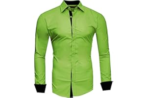 Kayhan Originale Uomo Camicia Slim Fit Facile Stiro Cotone Maniche Lungo S M L XL XXL 2XL - 6XL Modello London