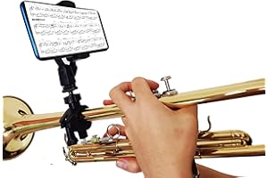 BEIIRLLA Marching Band Adjustable Music Lyre for Trumpet,Oboe and Clarinet Securely Mount Your Phone to Musical instrument,Easily Read PDF sheet music,Take videos,Music Clip max Opening 3.54in with Most phone