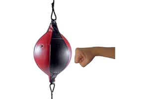 MuscleForge® Boxing Ball on String, Floor to Ceiling Punching Ball, Inflatable Double-Ended Hanging Boxing Ball for Speed Box Training