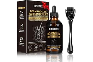 ‎LEPONIX Dermaroller Haare Rossmarin Öl Haare Wachstum Set 0.25mm Microneedling Roller mit Haarserum für Haarwachstum Haarwuchsmittel Haarwachstum Beschleunigen Anti-Haarausfall
