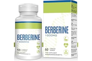 FOCCAR Hochdosiert Berberine HCL 1000mg - Natürliches Berberine + Milk Thistle Extrakt Komplex, Antioxidantien für Herz und Kreislauf, Herz und Leber - 60 Vegan Kapseln