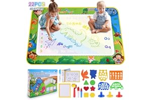 DICLLY Aqua Water Doodle Mata, 120 x 90 cm, super duża mata do malowania z piórem wodnym, bez plam, zabawa wodą, dla dzieci 1-6 lat