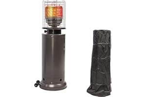 MaxxGarden Terrace Heater - Moderna stufa a gas per campeggio - Stufa da giardino - 11000W - Incl. copertura - Nero/Antracite