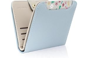 Pomelo Best Womens Wallet Soft Small Coin Purse - Stylish Bifold RFID Blocking with Zipper Coin Pocket, ID Window, Lightweight Travel Card Holder for Ladies (Haze Blue)