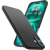 Spigen iPhone 16 ile Uyumlu Kılıf Liquid Air Kaymaz Dokulu Y&uuml;zey Siyah Kapak - ACS08194 (Spigen TR Garantili) | Apple iPhone 