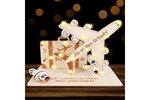 ARTREE Geldgeschenke Geburtstag Holz, Geldgeschenk Reise, Flugzeug Urlaub Geschenk Verpackung, Wunscherfüller Geldgeschenke, Reisekasse Geschenke für Frauen, Männer