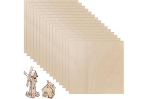 DBREAKS 15 Piezas 3MM Planchas de Madera Contrachapada Finas, 300x300mm Hojas de Madera de Balsa Contrachapada en Blanco para Artesanía y Pintura para manualidades de modelismo DIY