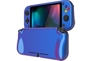 playvital ZealProtect Glossy Protective Case for Nintendo Switch Lite, Hard Shell Ergonomic Grip Cover for Switch Lite w/Screen Protector & Thumb Grip Caps & Button Caps - Chameleon Purple Blue