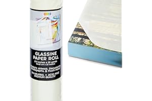 BRIGHT CREATIONS Glassine Paper Roll for Artwork, Transparent Paper Protection for Drawings, Crafts, Documents, Photos, Projects, and Baked Goods, Classroom Supplies (17.5 Inches x 25 Yards)