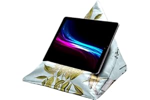 Izabela Peters Luxury Velvet Cushion Stand | For iPad, Tablet, Phone Holder | Book Stand | Bird on Elderflower