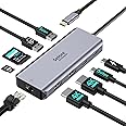 Docking Station d'accueil USB C Dual HDMI, Adaptateur Hub USB C Multiport 9 en 1 vers 4K HDMI, 5 Gbit/s USB C/A 3.0, USB 2.0,