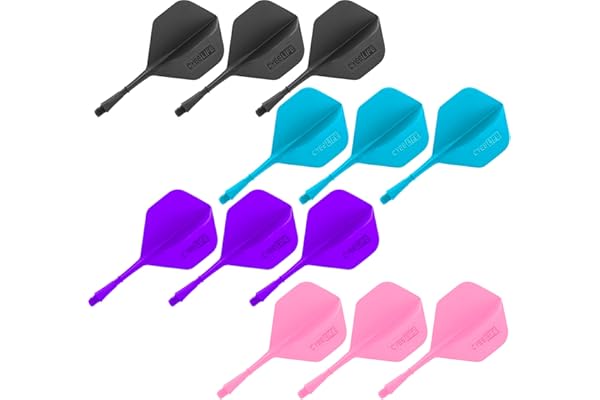 CyeeLife 12pcs Fléchettes Moulé Porte-empennages et Empennages intégrées,Accessoire en Une Seule pièce