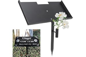 Topyond Targa Commemorativa Personalizzata per Animali Domestici, lapid, Supporto per Lapide Cane e Gatto, Commemorativo per Cani defunti, Lapide Cimitero in Ferro, 30x15 cm