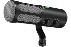 FIFINE TECHNOLOGY Fifine Dynamic XLR Microphone for Podcast Studio Recording Streaming Diffusion Voice Over,XLR/USB Metal Mic with Mute Button,Headphone Jack for Mixer PC Computer - AmpliTank Tank 3