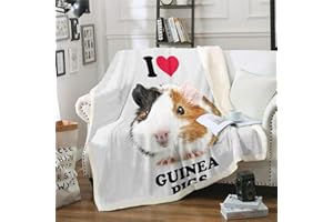 TBRAND Kinder Meerschweinchen Decke 130x150cm Süßes Meerschweinchen Wohndecke für Kinder Karikatur Schönes Haustier Kuscheldecke Schickes Tier Flanell Fleecedecke für Couch
