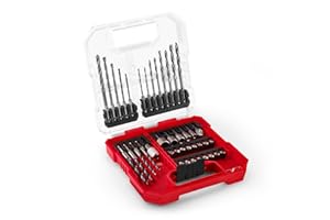 Einhell L-CASE Juego de brocas y taladros de 40 piezas (brocas de 25 mm, portapuntas de cambio rápido, llave de vaso, avellanador, brocas para metal, piedra y madera, incl. caja de almacenamiento)