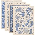 COHEALI Flower Decals Pottery Transfer Paper 4 Sheets Clay Transfer Paper Decal High Temperature Underglaze Colored Paper Clay Transfer Paper Underglaze Floral Decor