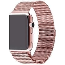 Stainless Steel Strap with Screen Protector for 38mm Apple Watch, Rose  Gold: Buy Online at Best Price in Egypt - Souq is now Amazon.eg