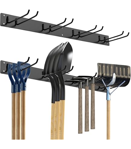 Wallmaster Wandhalterung Für Garagen & Garten – 243 Cm Schiene, 12 Haken, Bis 408 Kg Tragend