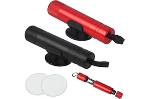 ACOMTUO 2 Stück Nothammer Auto mit Gurtschneider, Federkörner mit Gurtschneider, Gurtschneider und Glasbrecher, Nothammer mit Testglas zum Üben, Auto Gadgets, Schwarz + Rot