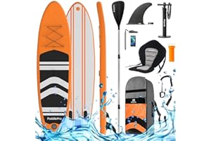 LifeGoods Stand Up Paddling Board mit Kajak Sitz - SUP Board - Aufblasbar - Komplettes 9-Teiliges Set mit Rucksack - 320 x 81 x 15cm - 135 kg max - Leichtgewicht 8,5 kg - Für Kinder & Erwachsene