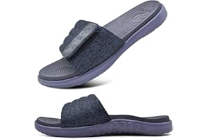 ONCAI Ciabatta Uomo per Spiaggia e Piscina Punta Aperta Estiva Sandalo Supporto per arco Pantofole Suola in Schiuma Adulto Sandali Taglia 40-49