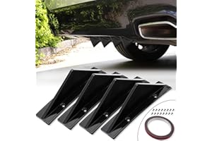 KEEPDSGN 4PCS Becquet Universel Voiture Diffuseur Pare Choc Arrière Noir Aileron Universel Voiture Auto Pare-Chocs Lèvre Diffuseur Aileron de Requin Becquet Anti-Collision Diffuseur Voiture