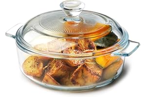 NUTRIUPS Mini 0.8L Casserole Dish with Lid Oven Safe, 15CM Covered Glass Oven Dish with Lid