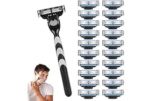 YIMINI 21 Pezzi Lamette Mach 3, Mach 3 Ricariche, Lame Manuali Professionali, Mach3 Lamette da Barba, Ricariche di Lame di Rasoio, Lame da Barba da Uomo, Lame di Rasoio Professionale per Barbiere