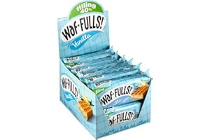 WafFULLS! Vanilla Waffles (12x 50g) - Soft Waffle Sandwich Breakfast Snacks Ready to Eat Snack for Kids Vanilla Flavour Chocolate Bars Individually Wrapped Waffles Snacks Bulk Christmas Gifts