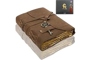 ‎URBAN LEATHER Urban Leather 18x13 cm Rustikales Vintage Notizbuch Leder Alte Büttenrandseiten für Männer und Frauen zum Zeichnen, Skizzenbuch Schreiben Tagebuch für Sie und Ihn, Dicke Leere Unlinierte Seiten